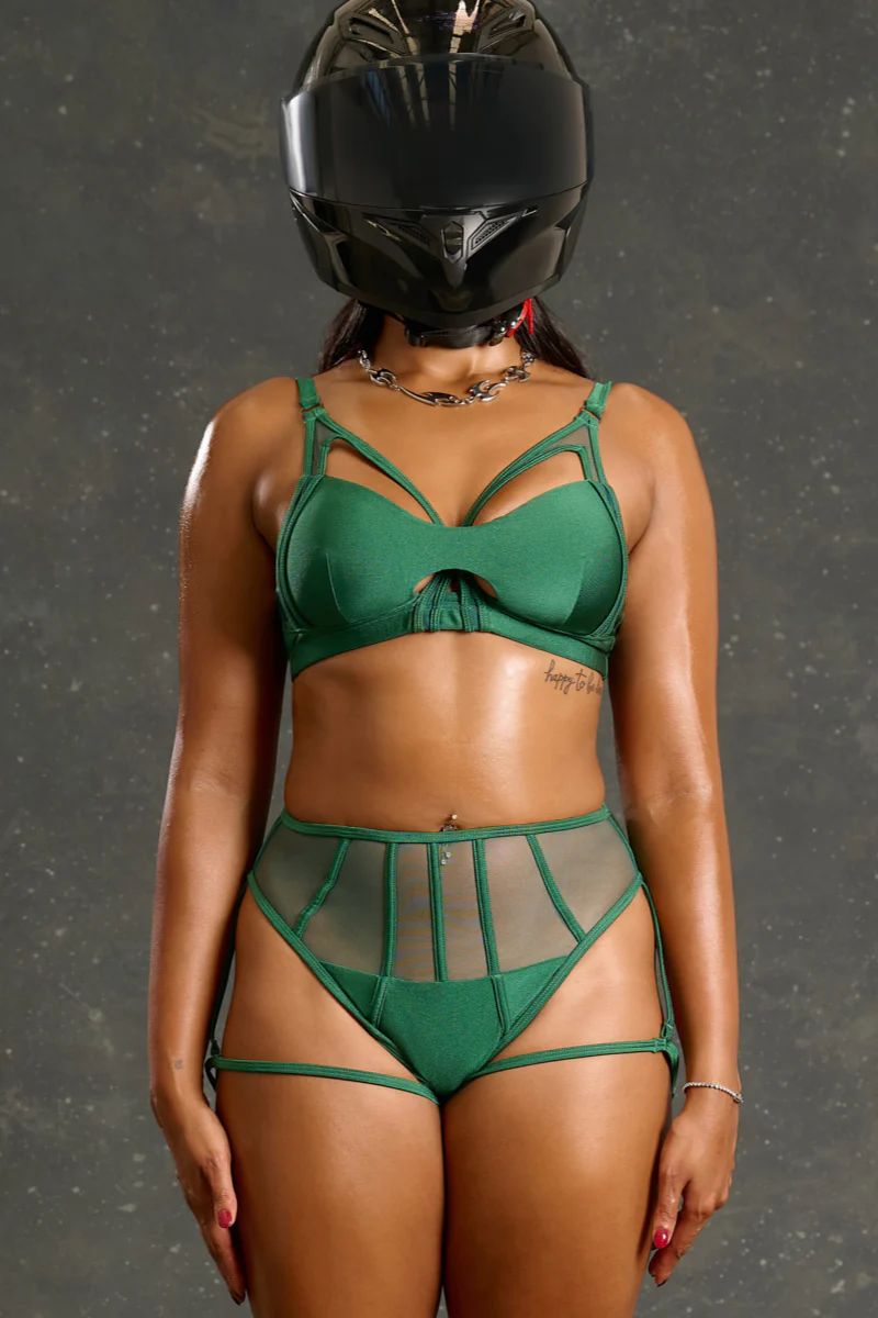 CXIX Axle High Waisted Garter Bottoms - Bugatti Green - Image 3