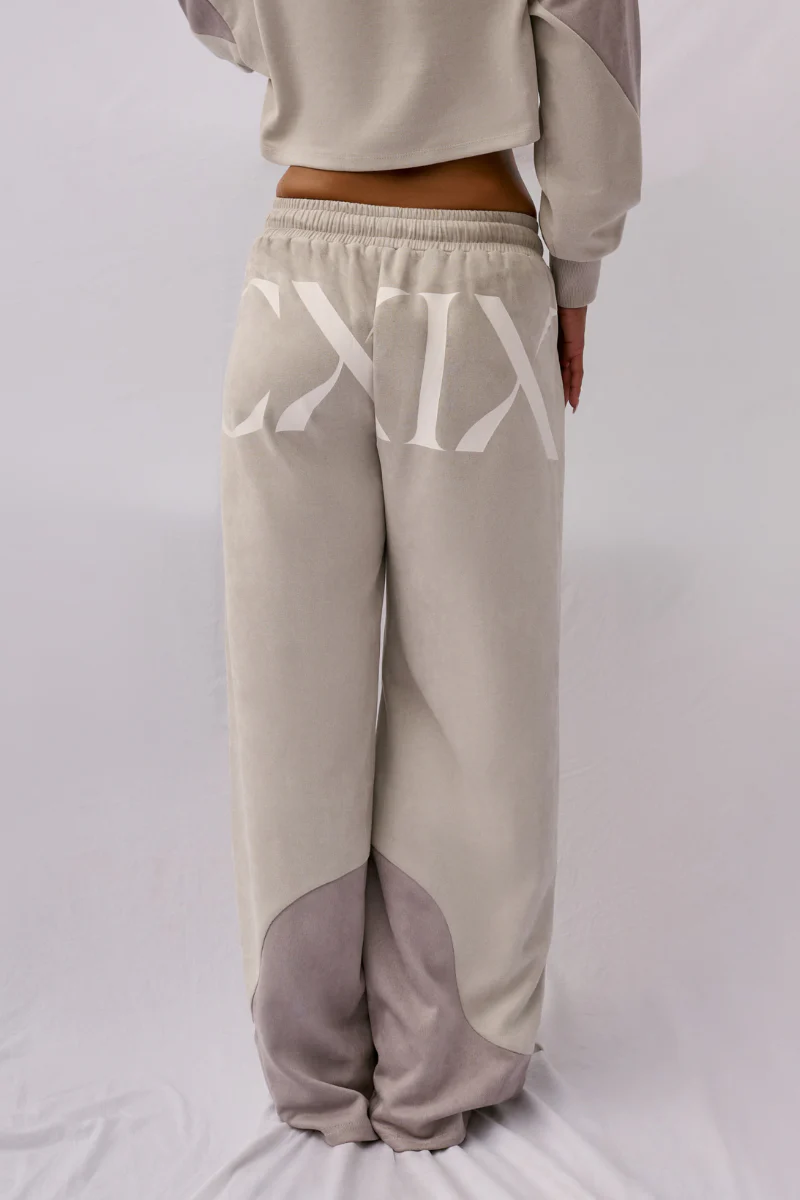 CXIX CLOUD CONTOUR Faux Suede Wide Leg Pant - Wavey Grey - Image 2