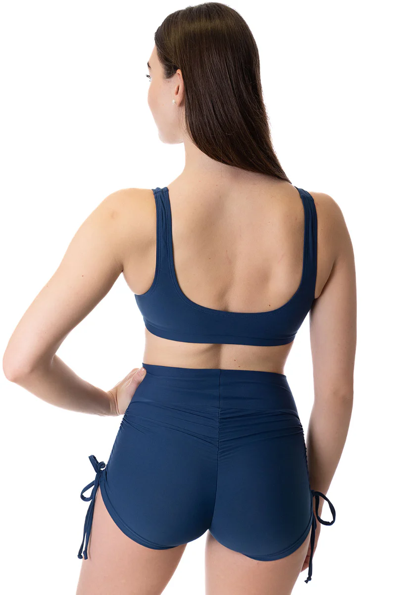 Dragonfly Emma High-Waisted Drawstring Shorts - Petrol - Image 2