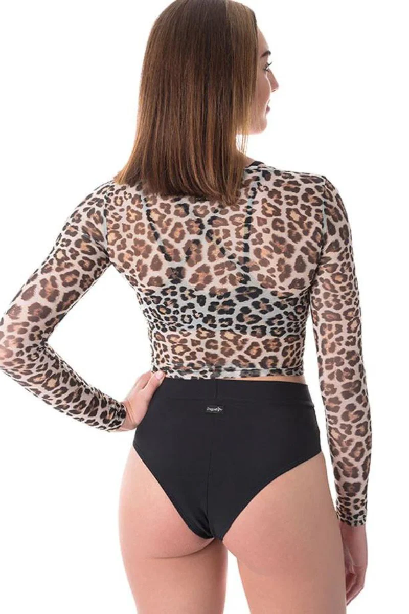 Dragonfly Pavi Crop Top - Leopard Mesh - Image 2