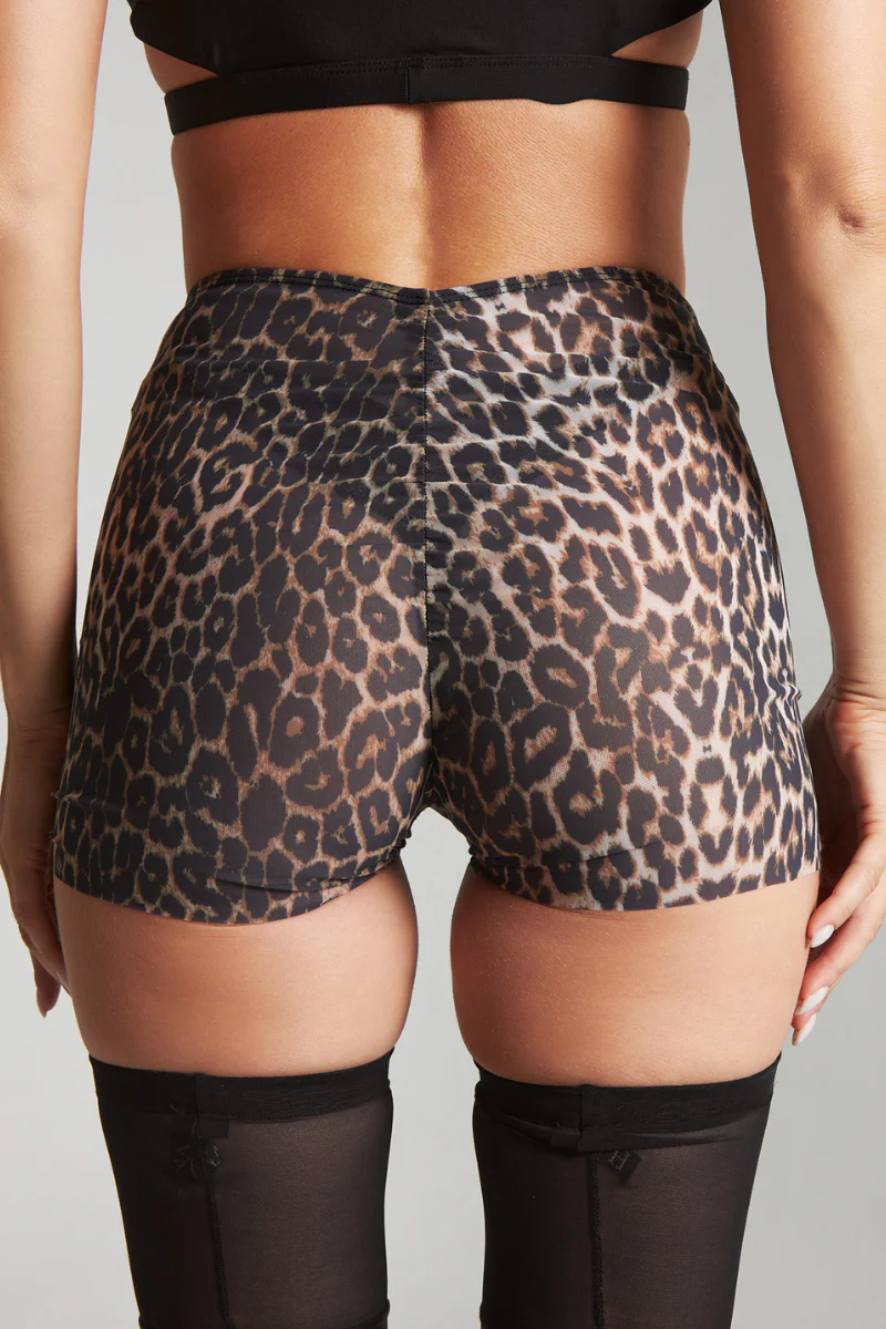 Harna Moire Pole Shorts - Leopard Mesh - Image 2