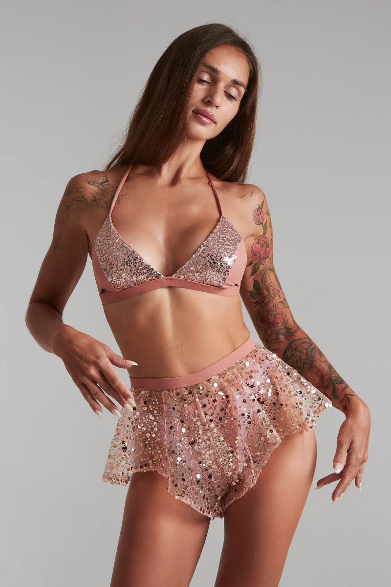 Harna Sparkling Flowy Shorts - Powder Pink