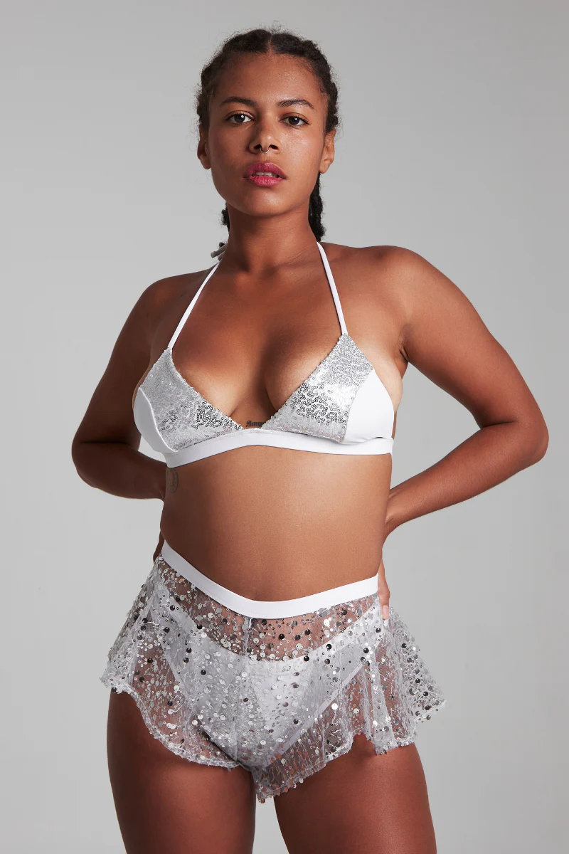 Harna Sparkling Flowy Shorts - White