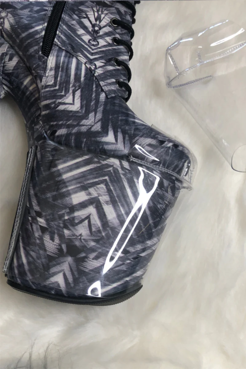 Hella Heels Classique 6inch Boot Protector - Clear (Black Back) - Image 3