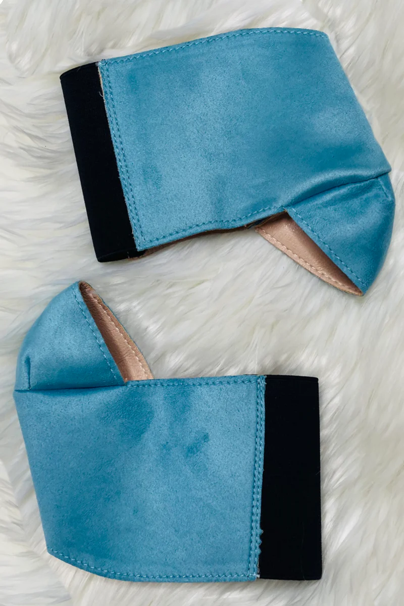 Hella Heels Classique 8Inch Boot Protector - Baby Blue Faux Suede