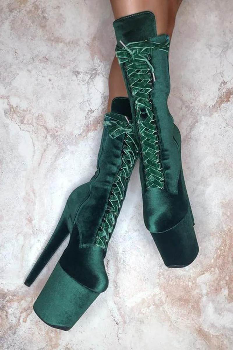 Hella Heels High BabyDoll 8inch Boots - NY Gangster