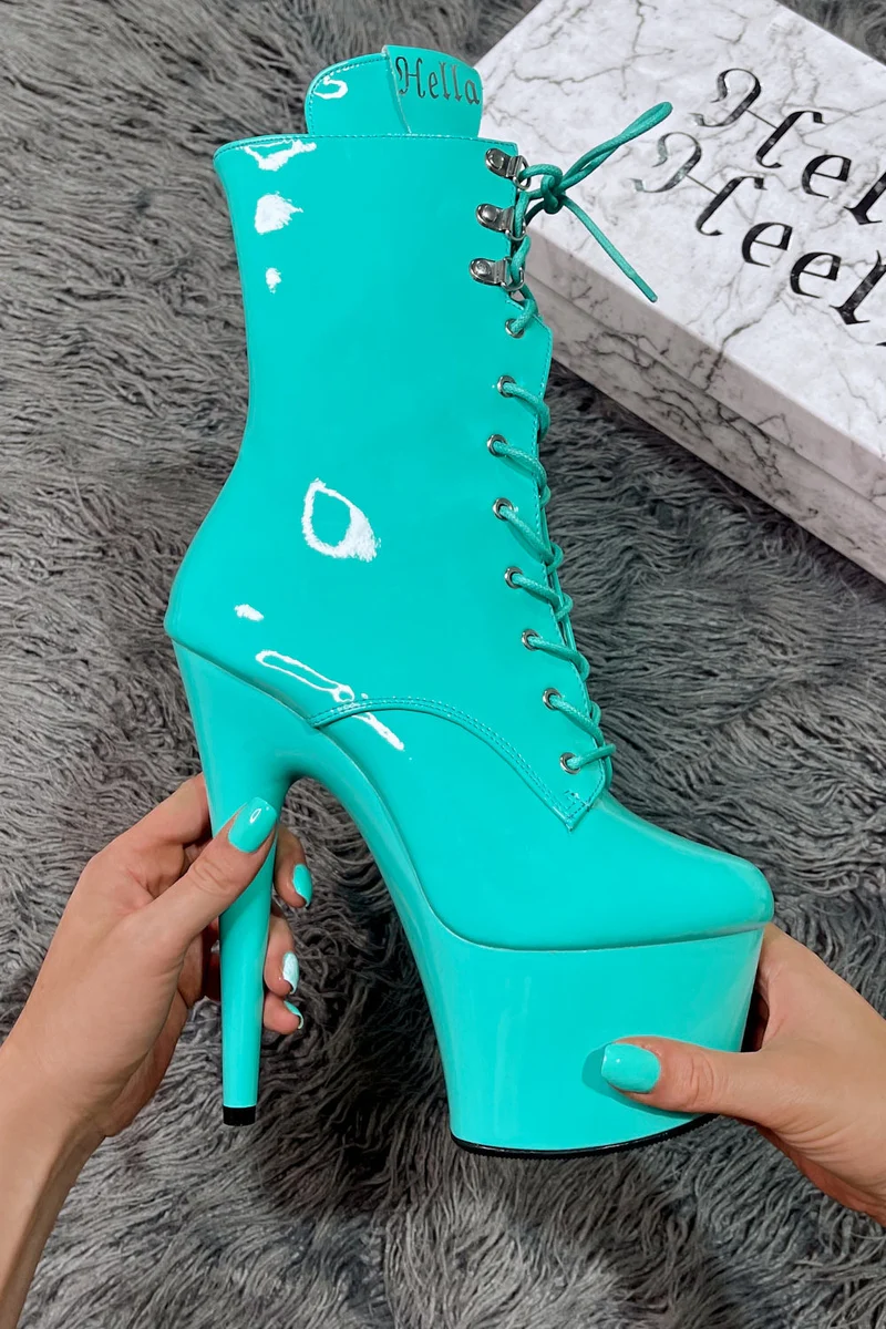 Hella Heels LipKit 7inch Boots - Minted - Image 2