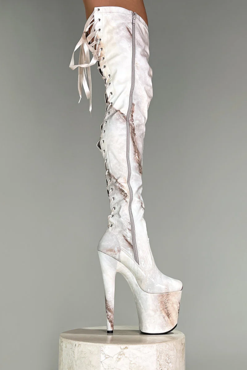 Hella Heels Renaissance Slim Thigh High 8inch Boots - Hope (UK3 ONLY) - Image 3