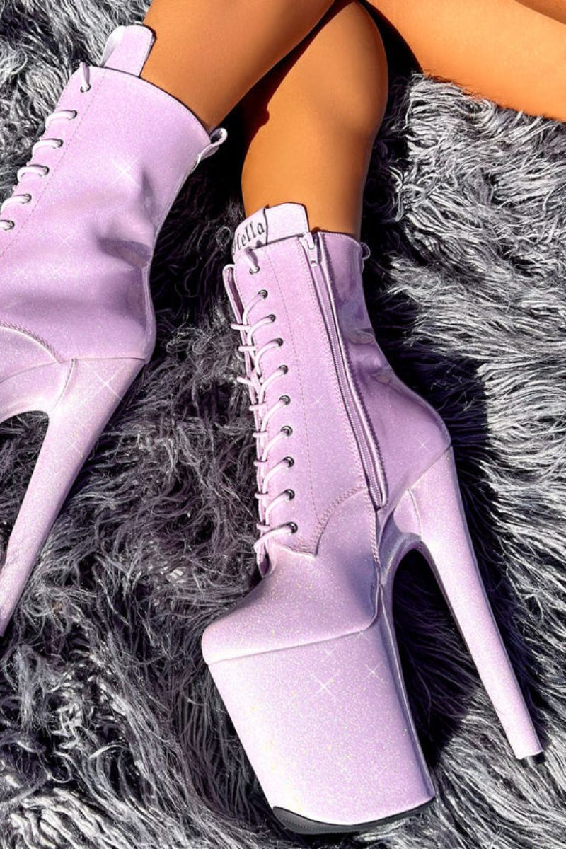Hella Heels The Glitterati 8inch Boots - Lilac Lovers - Image 6