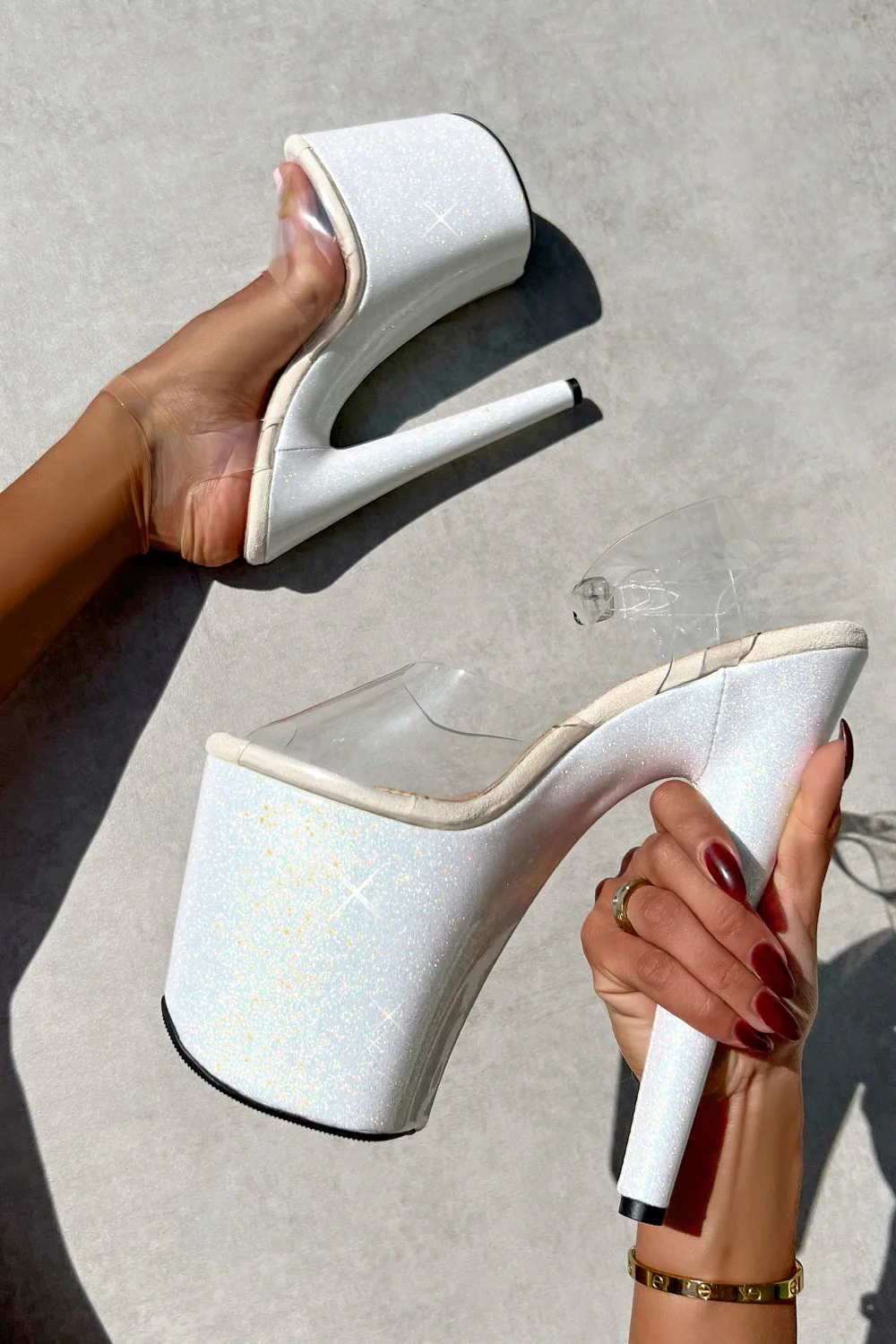 Hella Heels The Glitterati 8inch Classic Stilettos - Snow Kween - Image 3