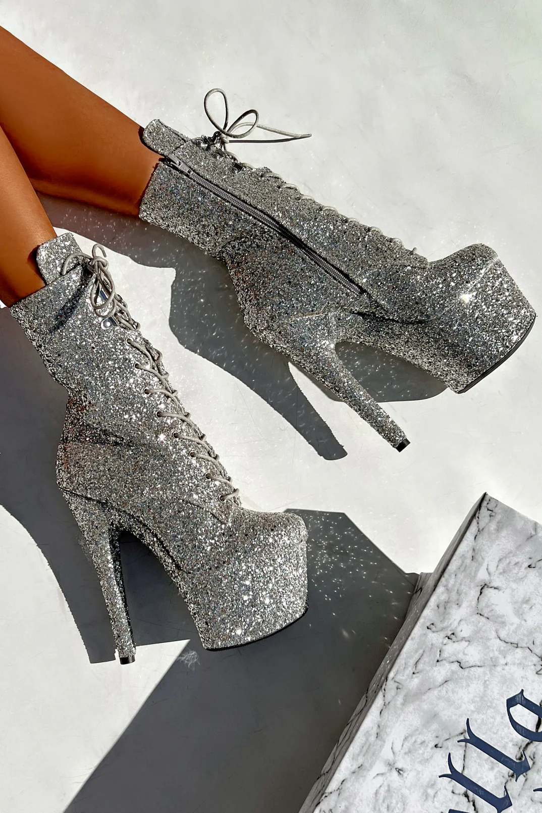 Hella Heels The Glitterati XTRA 7inch Boots - Monroe