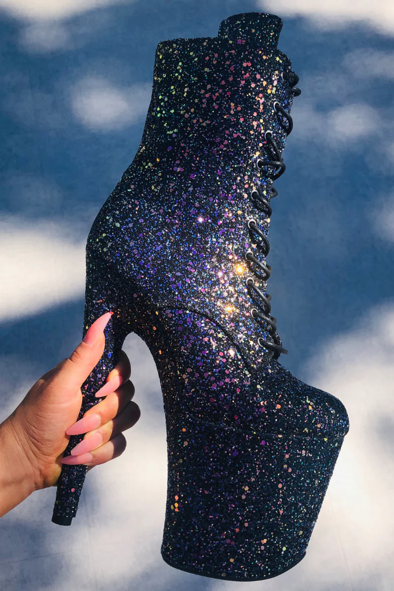 Hella Heels The Glitterati XTRA 8inch Boots - Birthday Bitch - Image 2