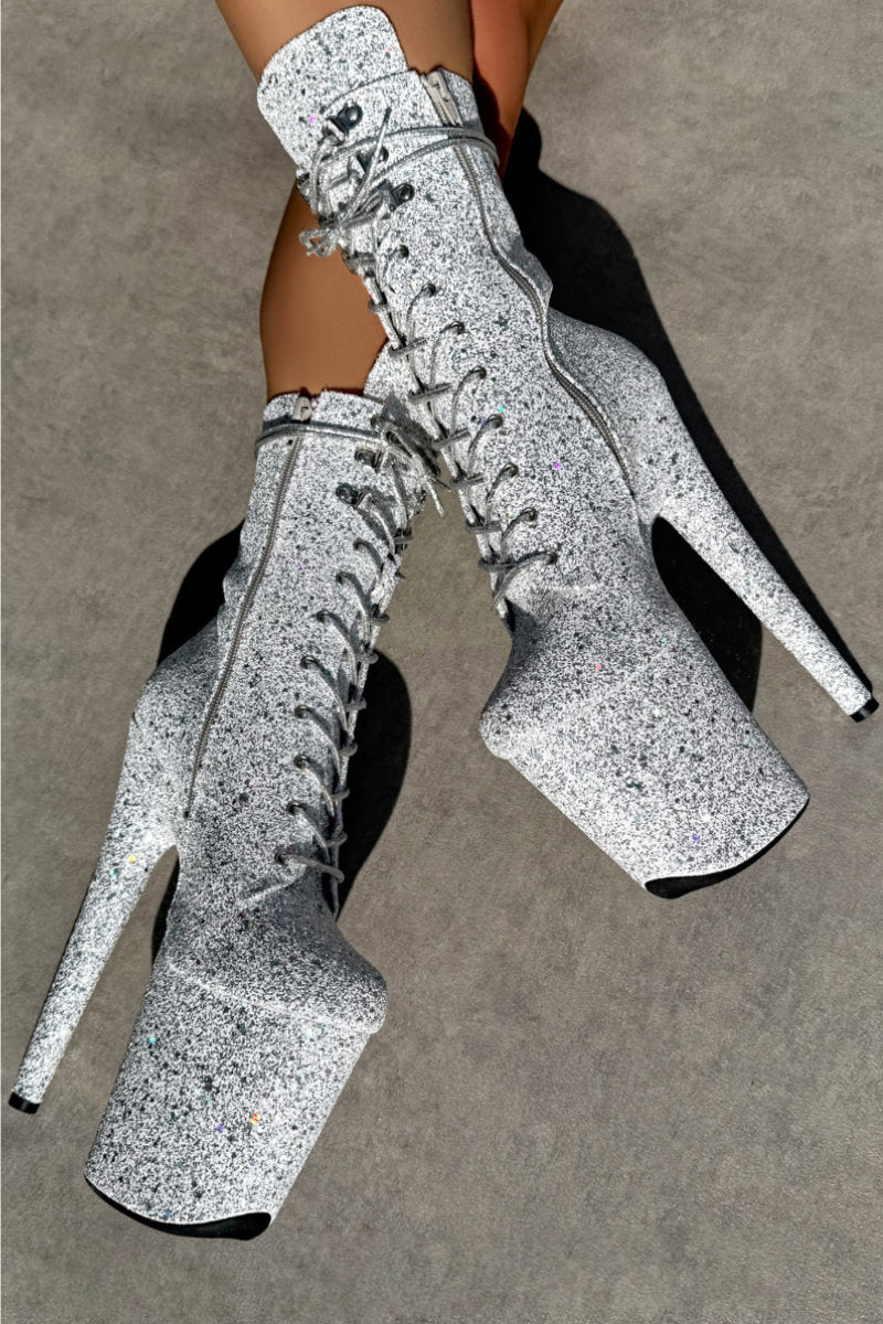 Hella Heels The Glitterati XTRA 8inch Boots - Fairy Dust - Image 5