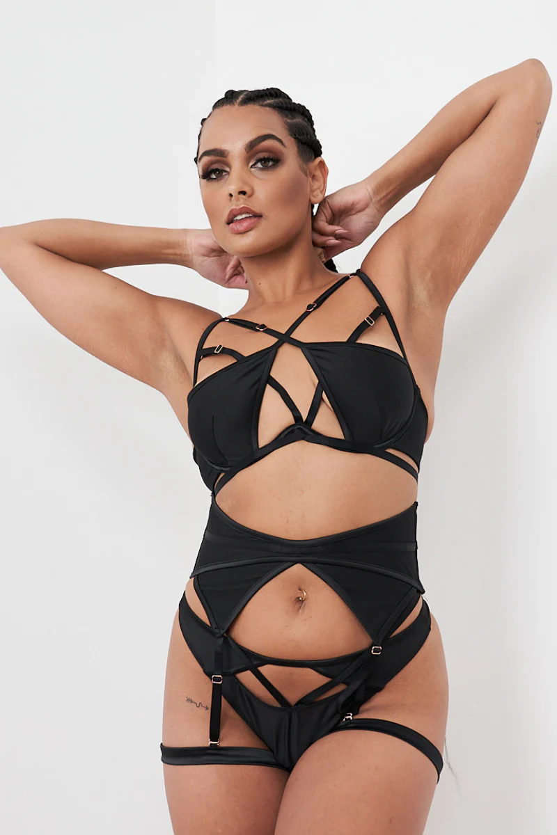 Lunalae Intimates Lauren Structured Suspender - Recycled Black - Image 4