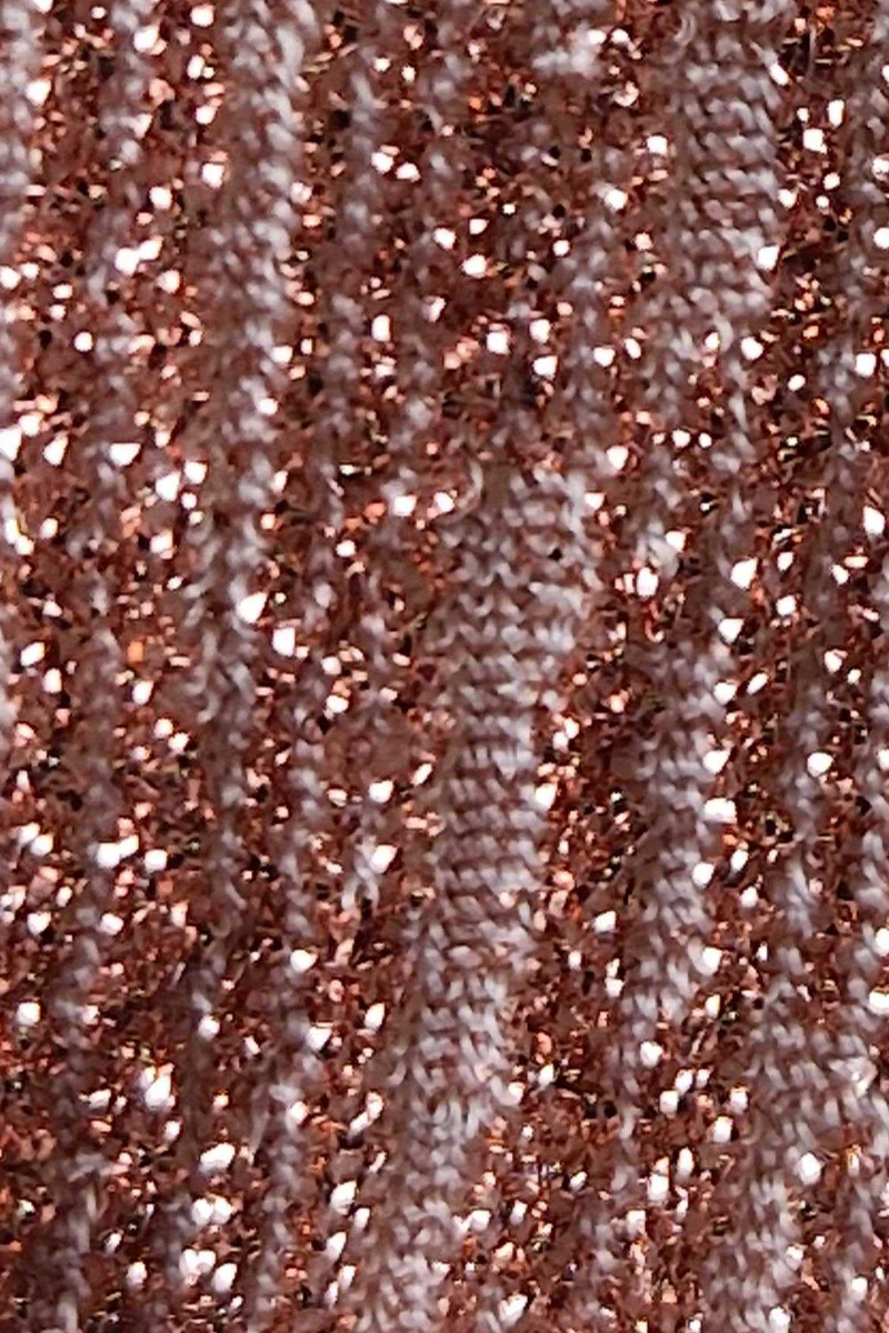 Lunalae Lure You High Waisted Garter Shorts - Rose Gold Lurex - Image 4