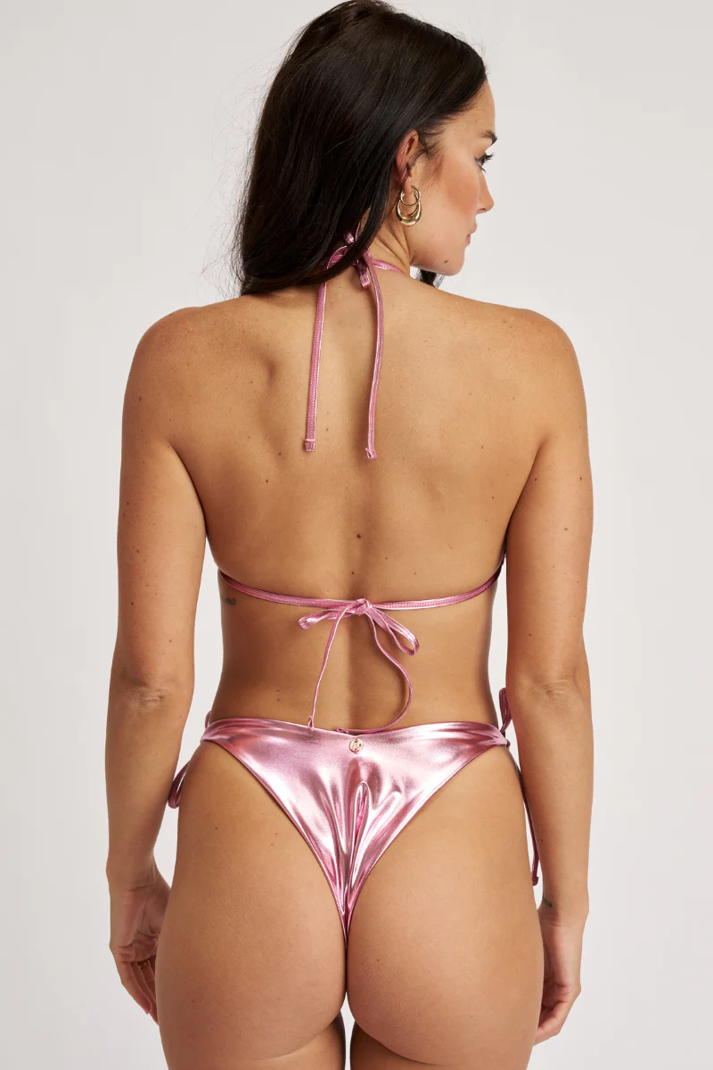 Lunalae Mary Kate Bikini Bottoms - Metallic Baby Pink