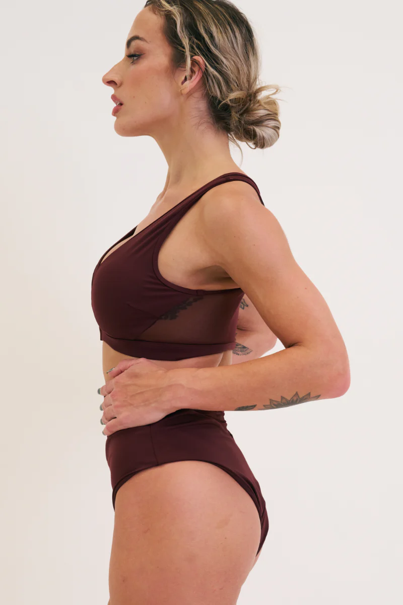 Lunalae Odessa Zip Top - Chocolate Mesh - Image 3