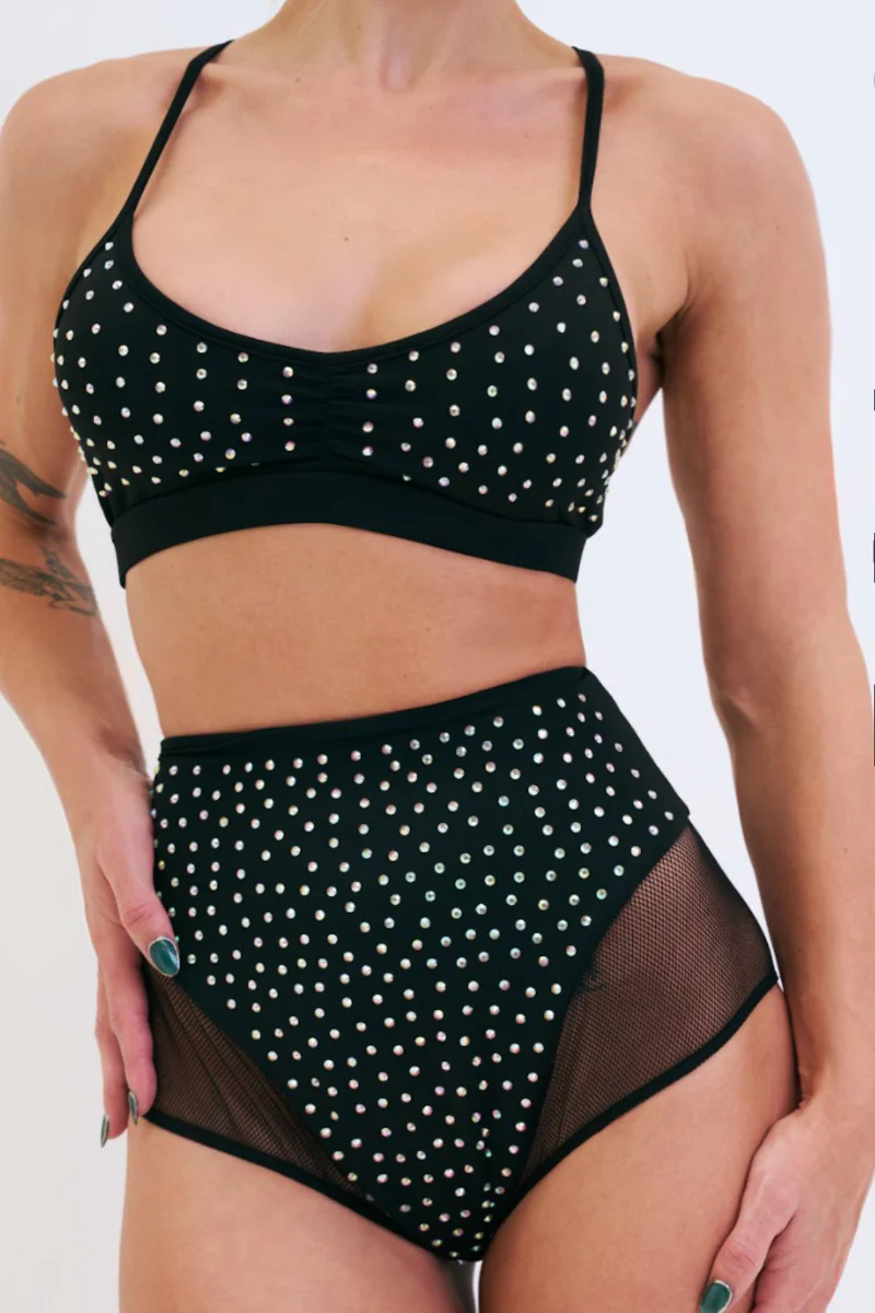 Lunalae Roxie Diamante Top - Black - Image 4