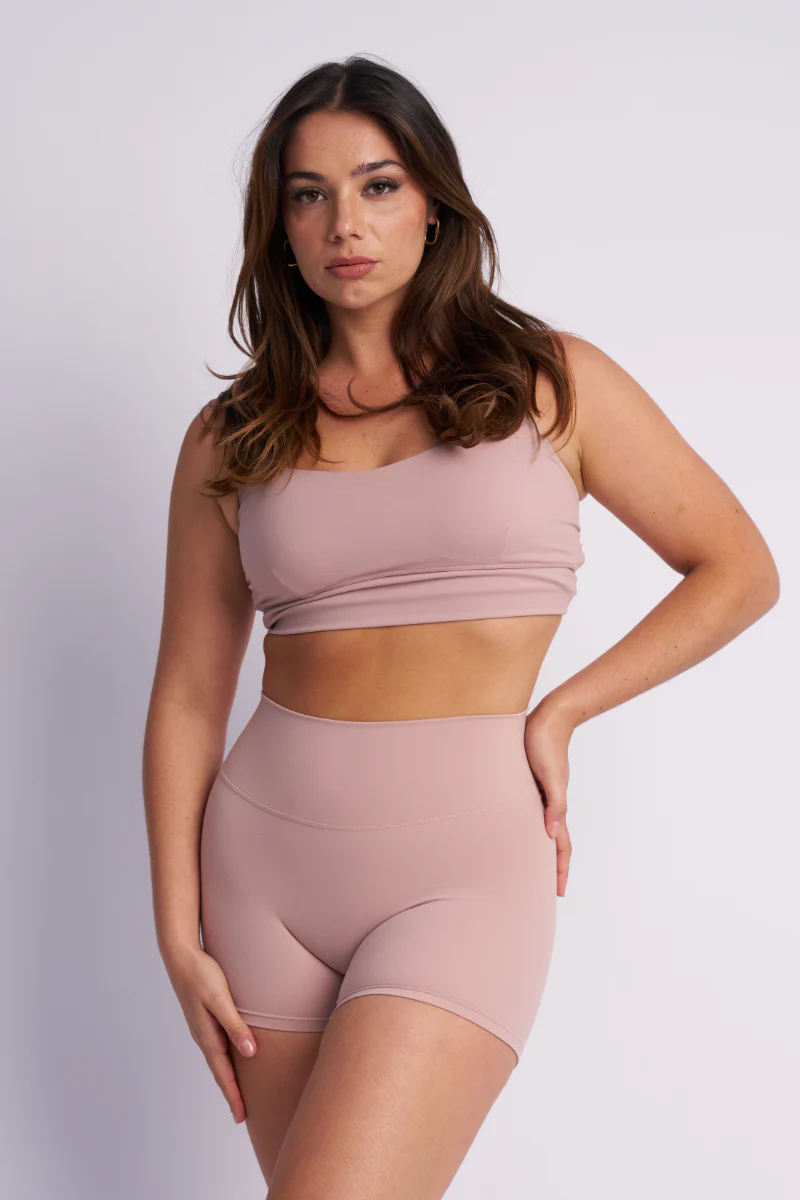 Lunalae Scrunch Bike Shorts - Taupe