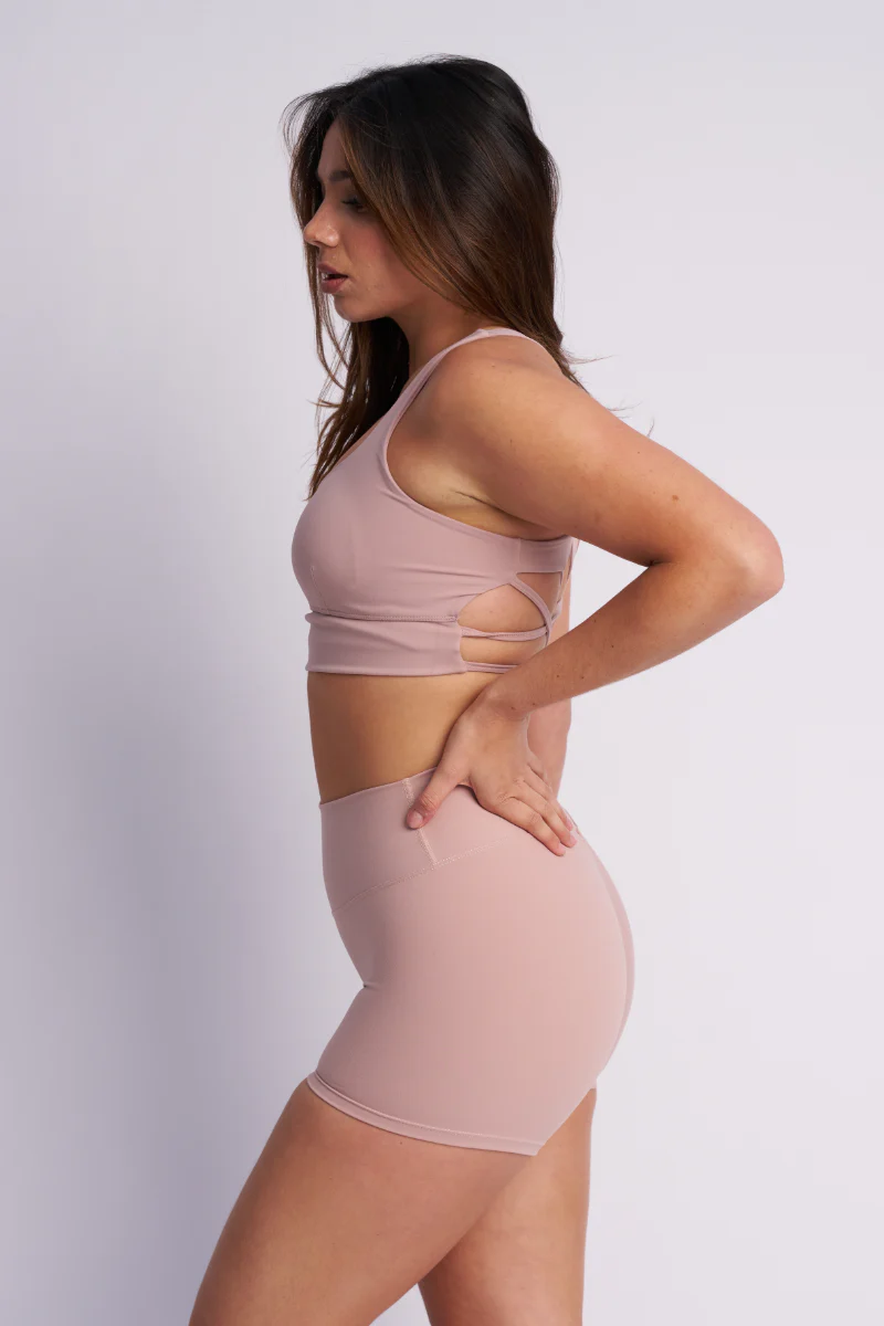 Lunalae Scrunch Bike Shorts - Taupe - Image 3