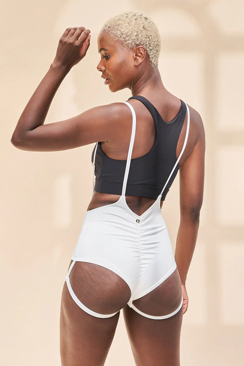 Lunalae Zena Garter Overall Sling Bottoms - White - Image 2