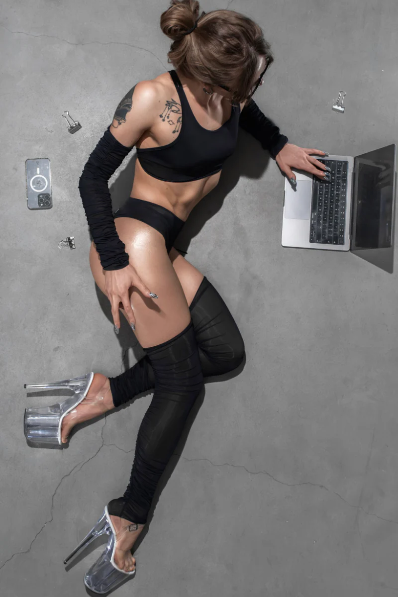 MÆD Glitch High-Waisted Shorts - The Void - Image 6