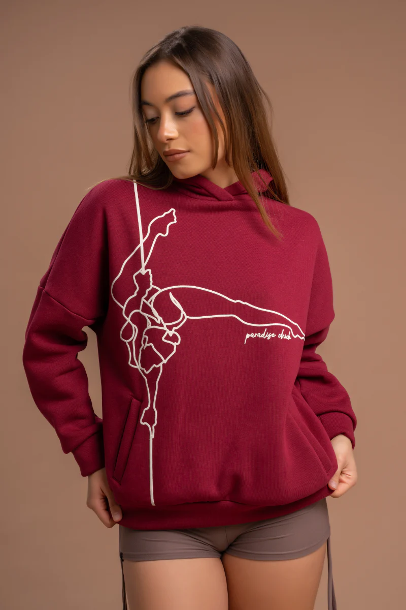 Paradise Chick Supreme Pole Dancer Hoodie - Burgundy