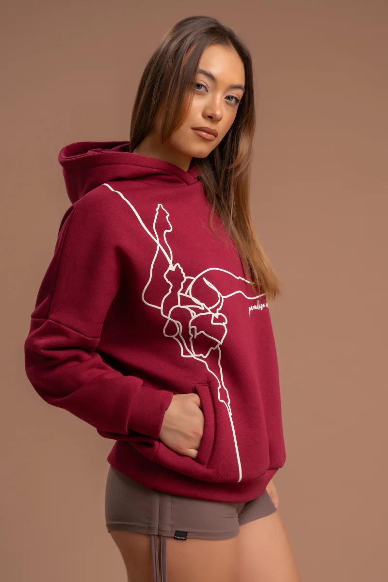 Paradise Chick Supreme Pole Dancer Hoodie - Burgundy - Image 3