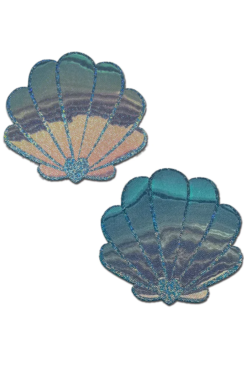 Pastease Seashell Opalescent  Nipple Pasties - Seafoam Blue - Image 2