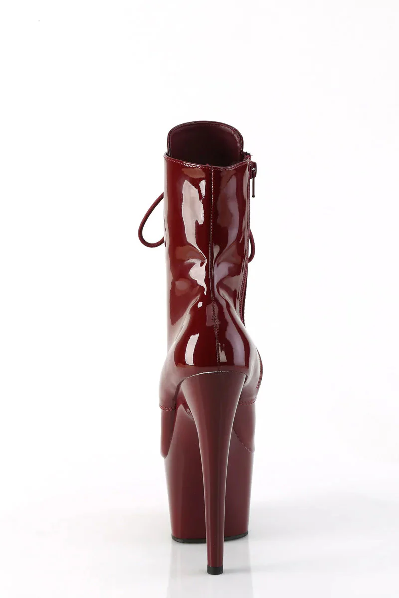 Pleaser USA Adore-1020 7inch Boots - Patent Burgundy - Image 3