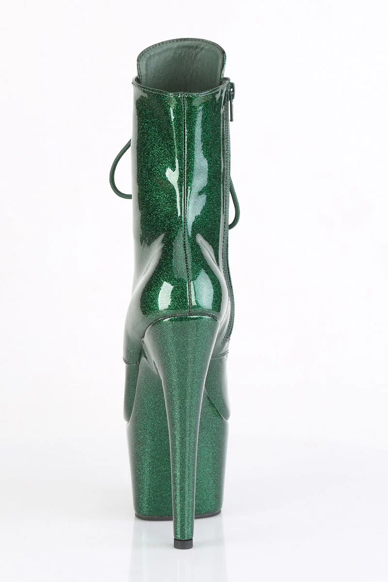 Pleaser USA Adore-1020GP 7inch Boots - Emerald Green Glitter - Image 3