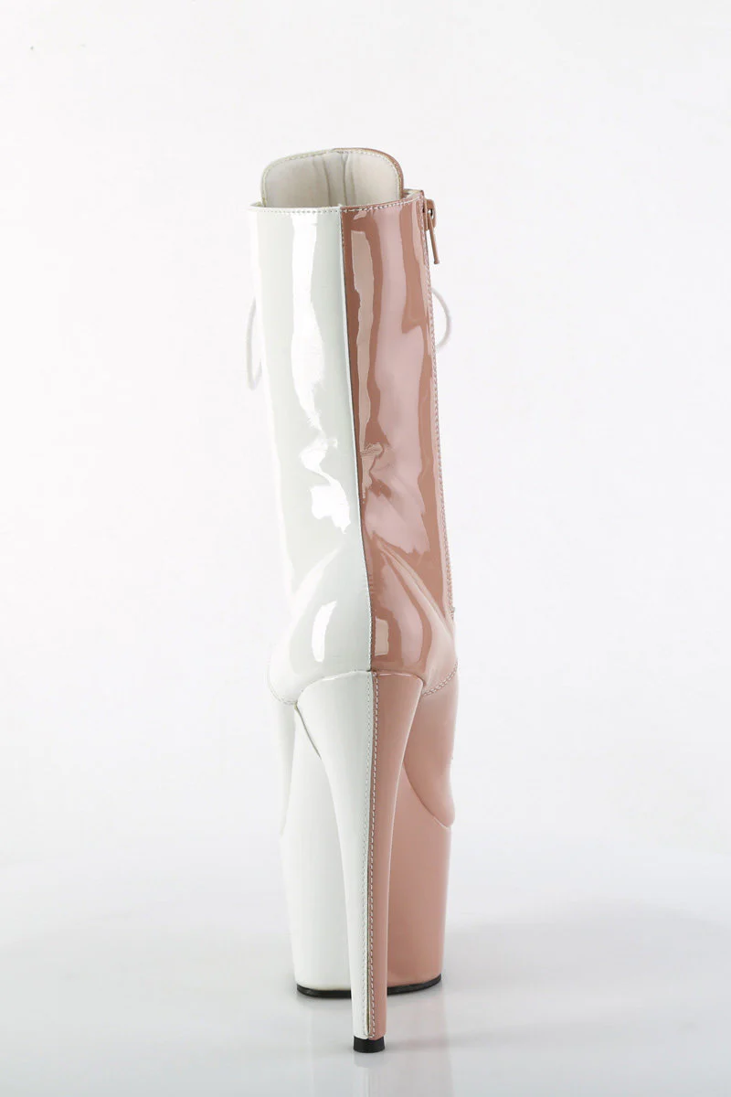 Pleaser USA Adore-1040TT 7inch Boots - Patent Blush/White - Image 5