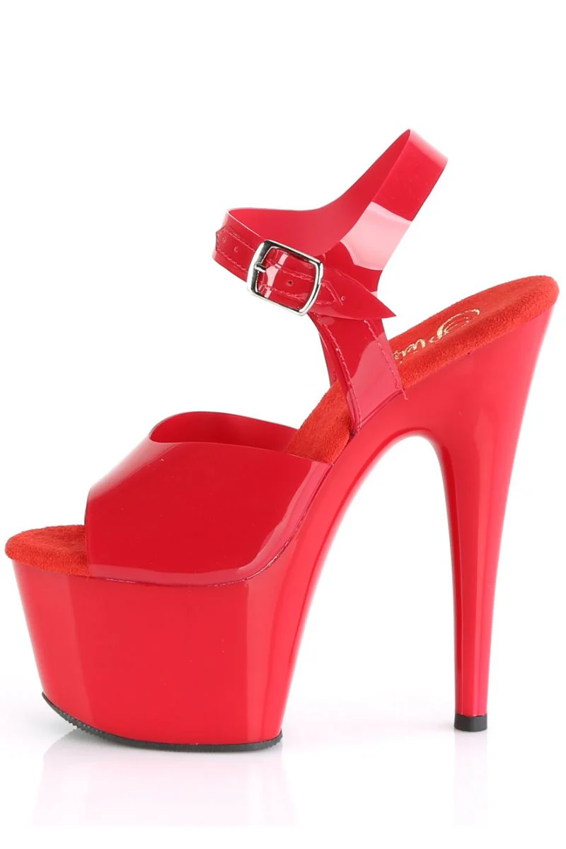 Pleaser USA Adore-708N 7inch Jelly-Like Stilettos - Red - Image 6