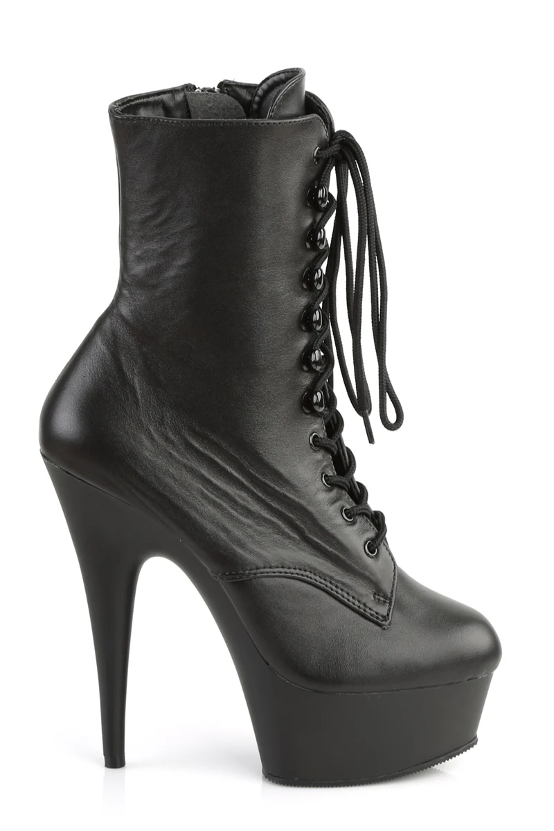 Pleaser USA Delight-1020 6inch Real Leather Boots - Matte Black