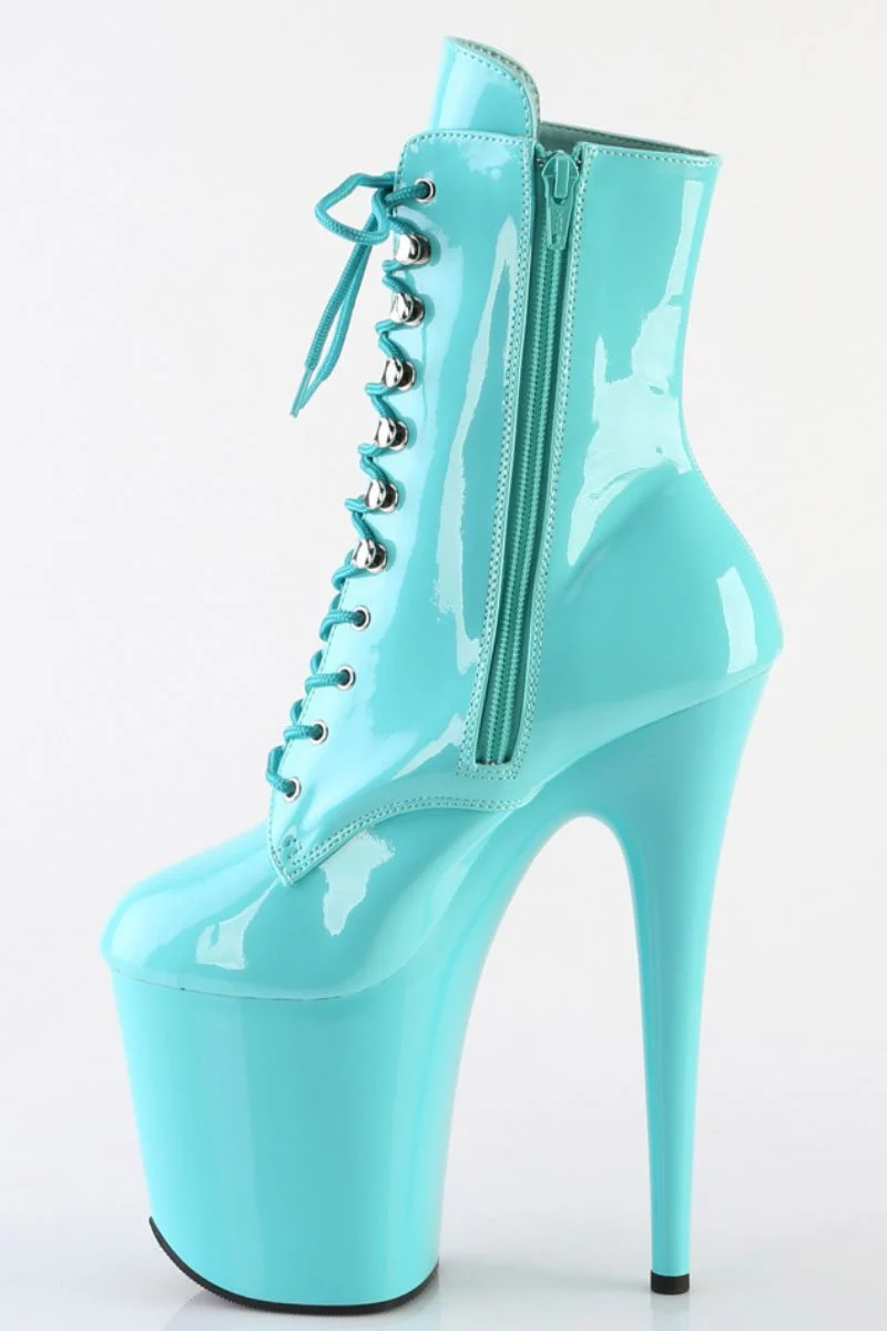 Pleaser USA Flamingo-1020 8inch Boots - Patent Aqua - Image 3
