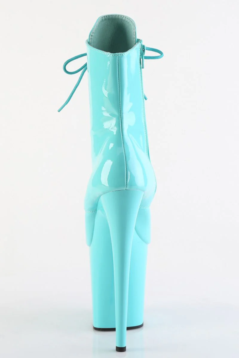 Pleaser USA Flamingo-1020 8inch Boots - Patent Aqua - Image 4