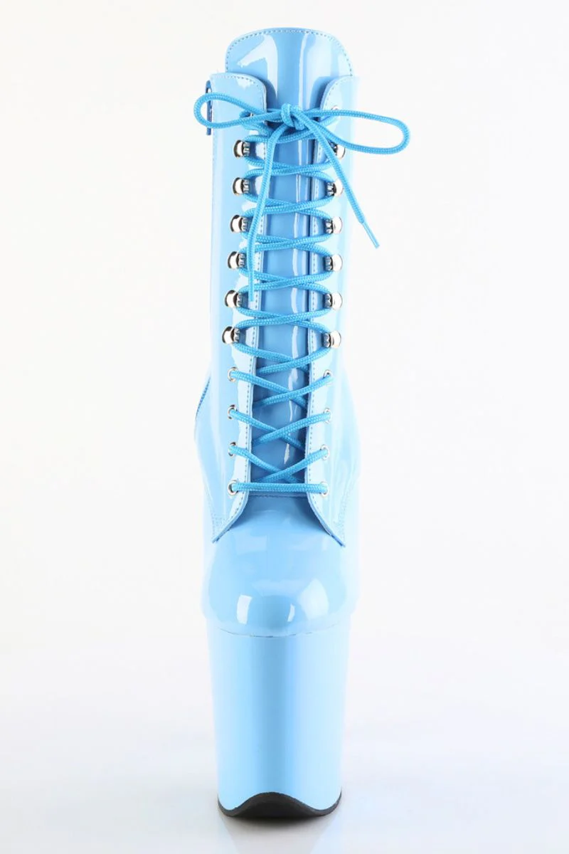 Pleaser USA Flamingo-1020 8inch Boots - Patent Baby Blue - Image 2
