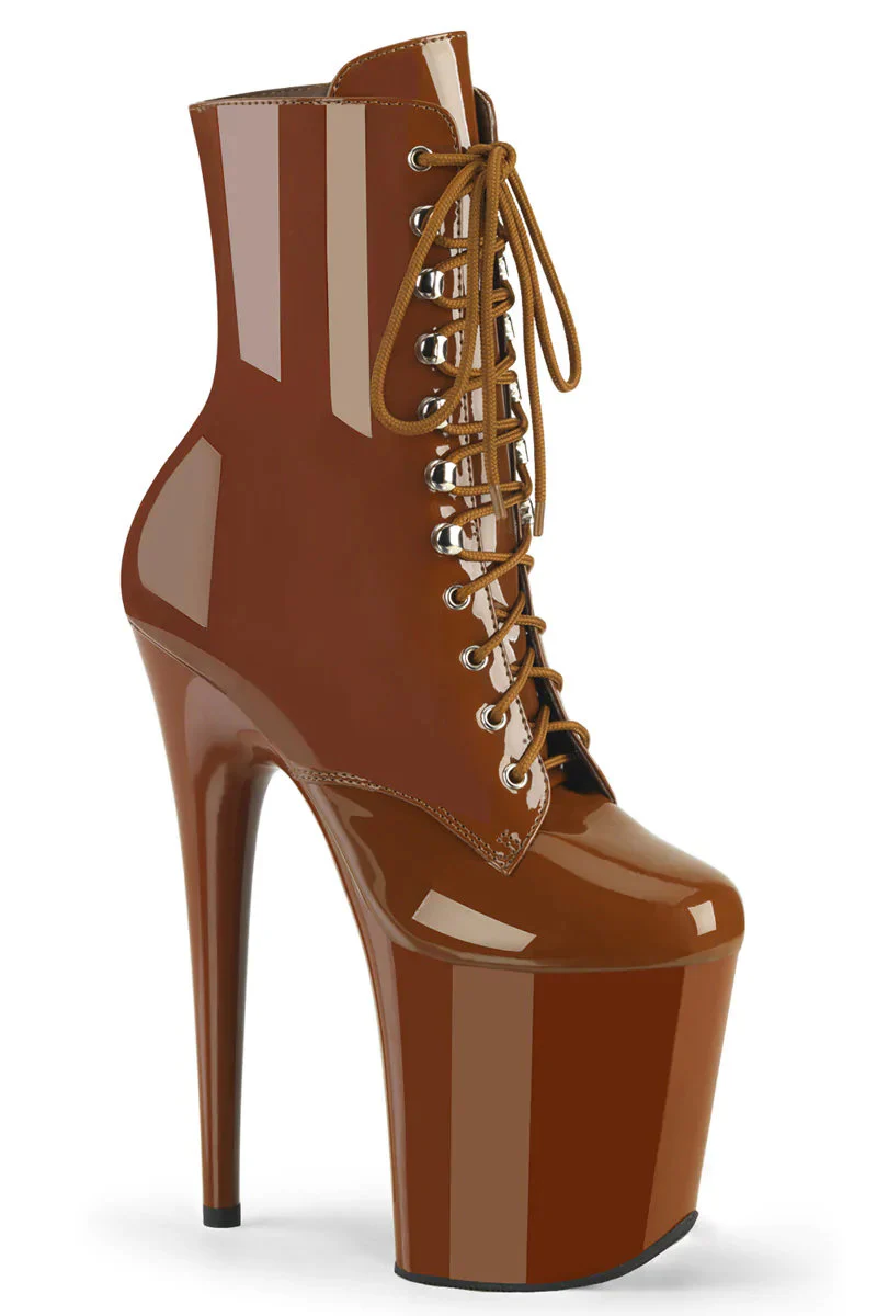 Pleaser USA Flamingo-1020 8inch Boots - Patent Caramel