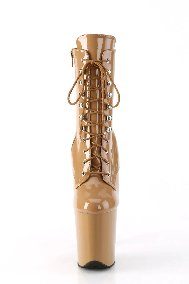 Pleaser USA Flamingo-1020 8inch Boots - Patent Toffee - Image 2