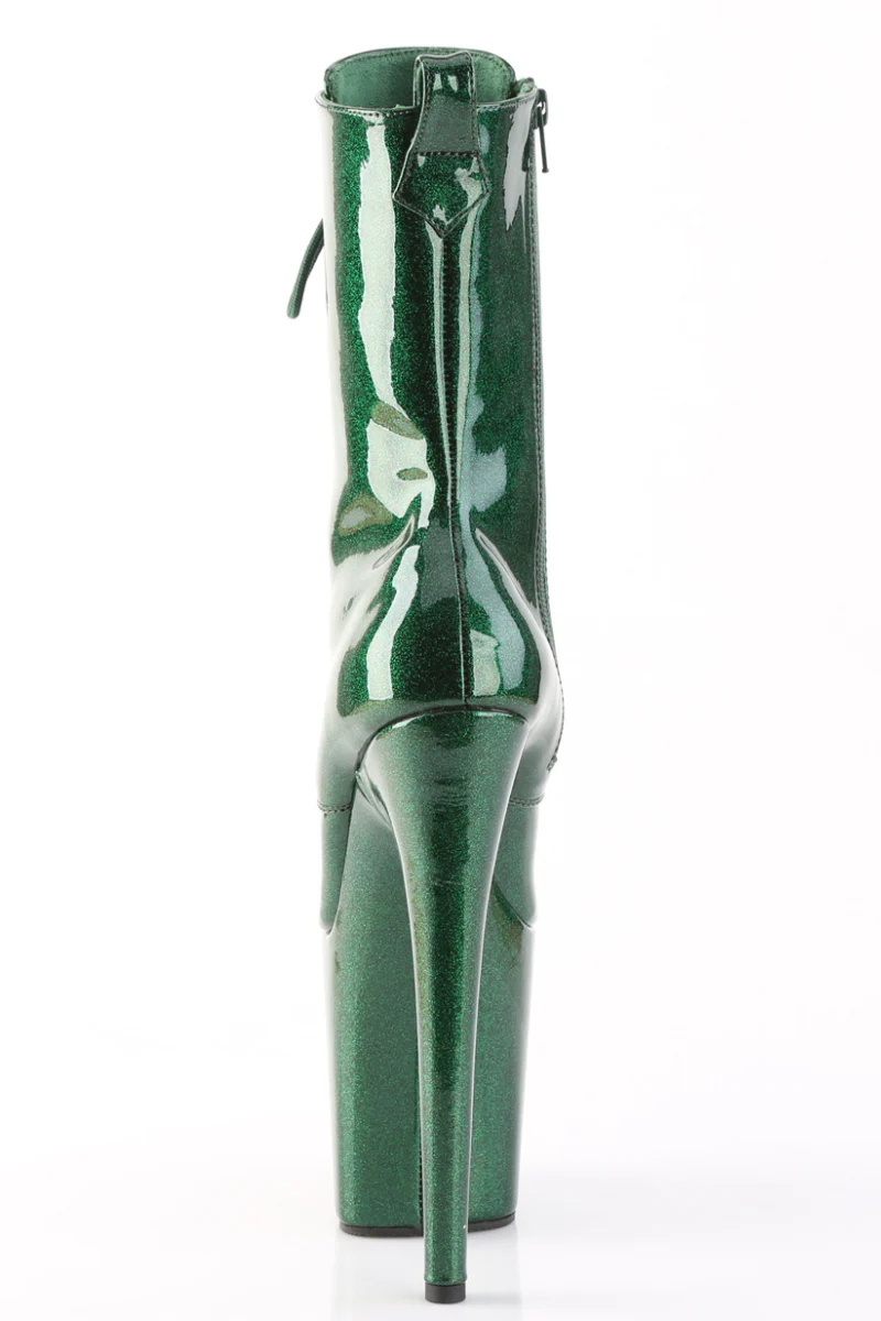 Pleaser USA Flamingo-1040GP 8inch Boots - Emerald Green Glitter - Image 3