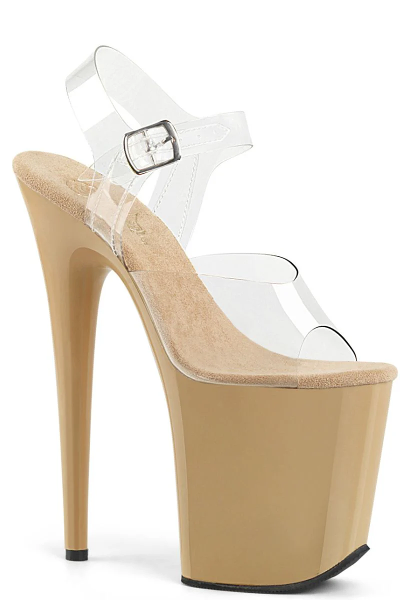 Pleaser USA Flamingo-808 8inch Stilettos - Cream - Image 3