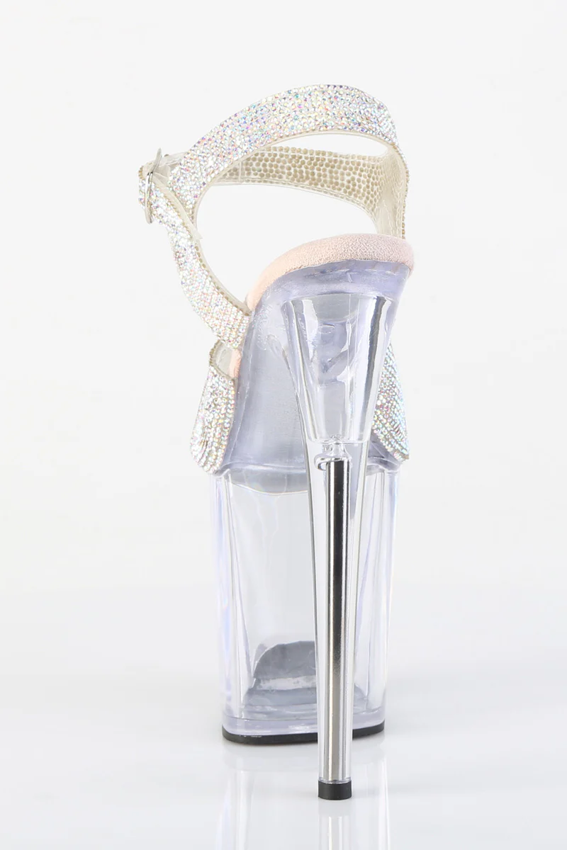 Pleaser USA Flamingo-808N 8inch Stilettos - Clear/Silver Rhinestones - Image 3
