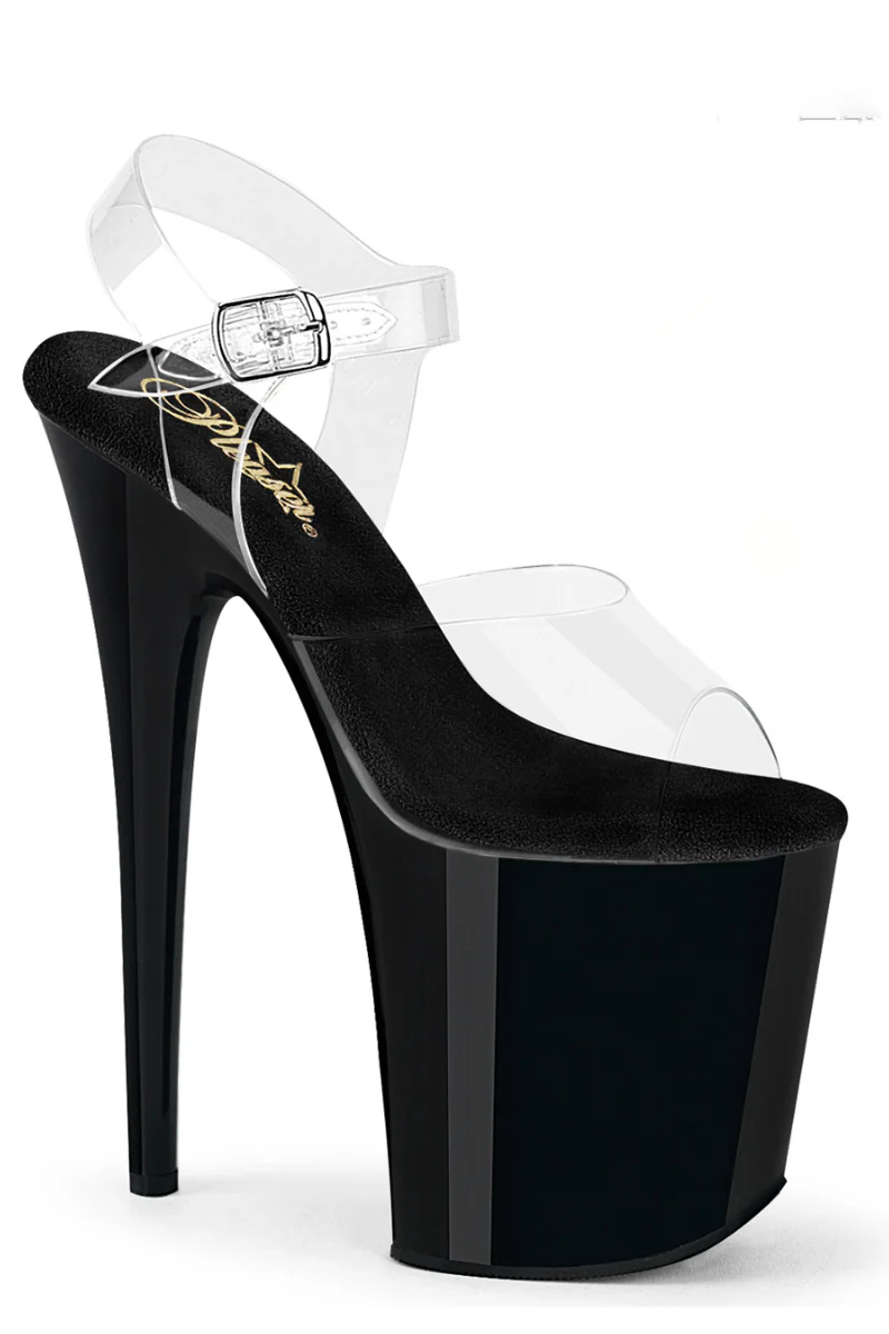 Pleaser USA Flamingo-808PREM 8inch Premium Stilettos - Black - Image 3