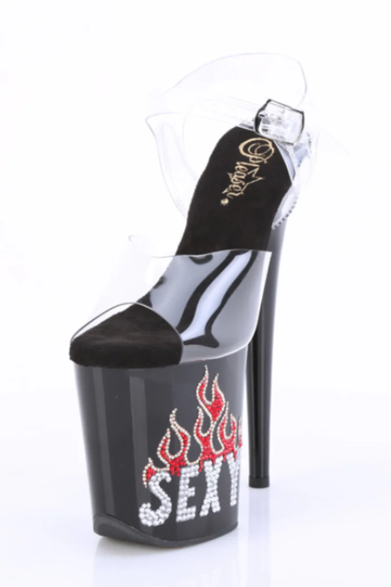 Pleaser USA Flamingo-808SEXY 8inch Stilettos - Patent Black - Image 3
