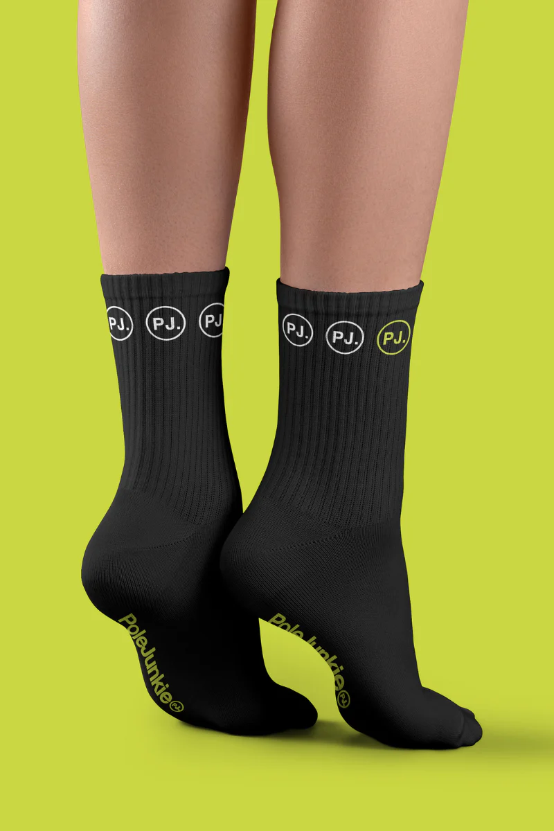 Pole Junkie Circle Logo Socks - Black - Image 2