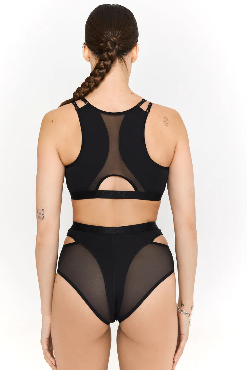 Queen Wear Candy Adjustable Top - Black Mesh - Image 2