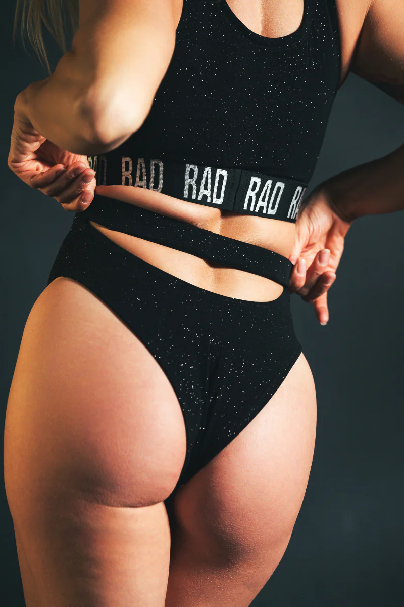 RAD Bahari Shorts - Black/Black Glitter - Image 5