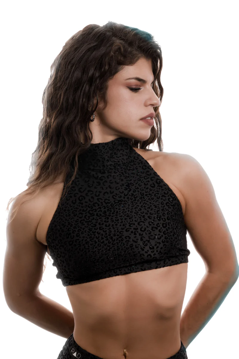 RAD Eve Leopard Top - Black Glitter - Image 4