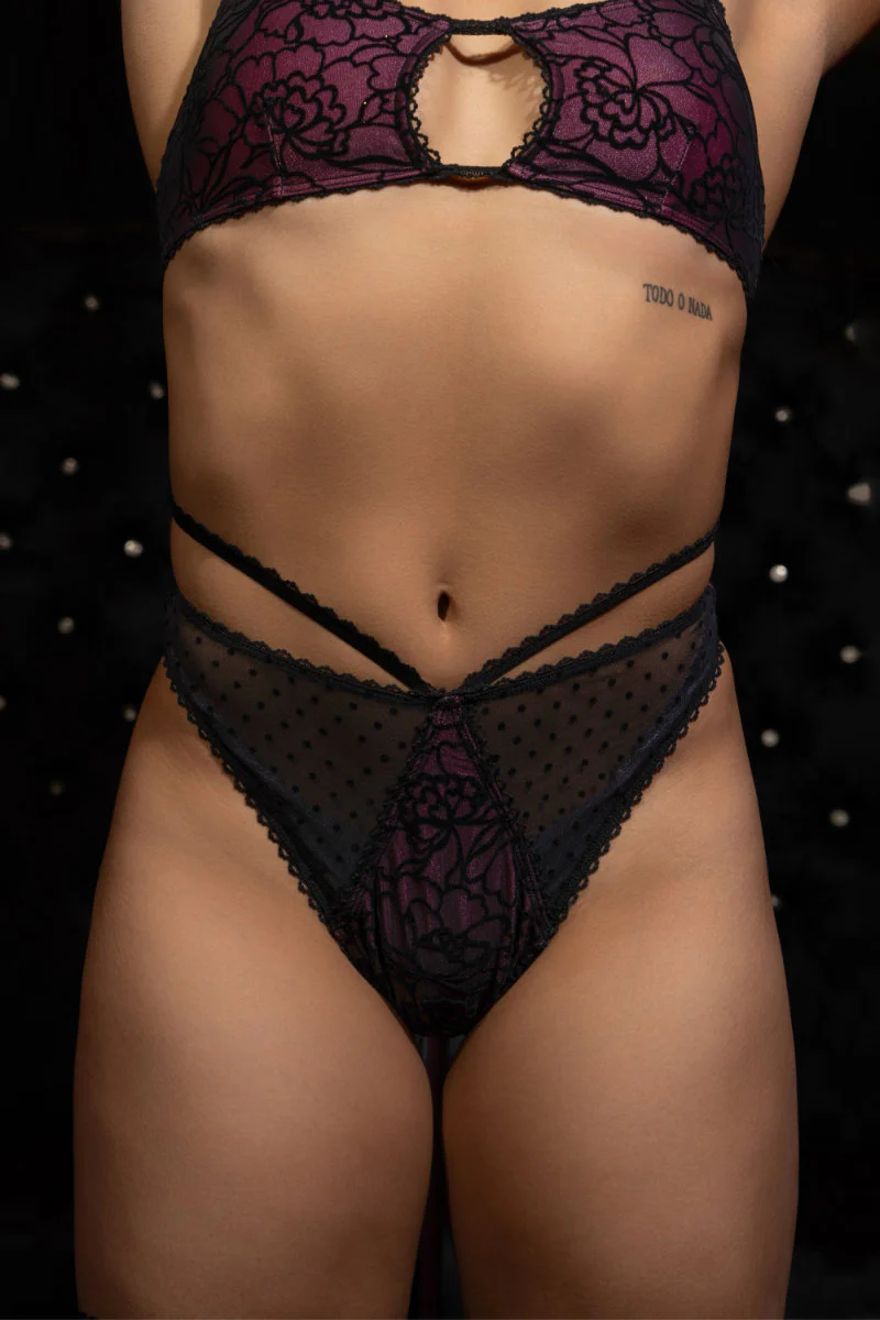 RAD Tease Jadin Bottoms - Fuchsia with Black Mesh - Image 4