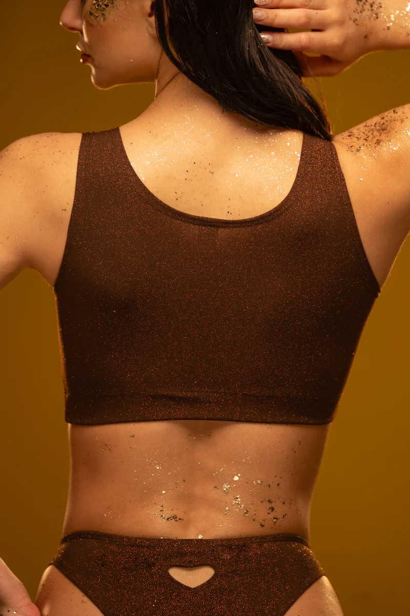 RAD X PJ Exclusive Love Top - Brown Glitter - Image 2